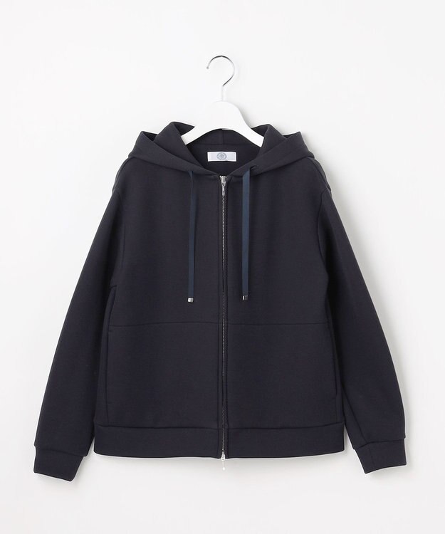 J.PRESS LADIES ダンボールジャージー パーカー ネイビー系