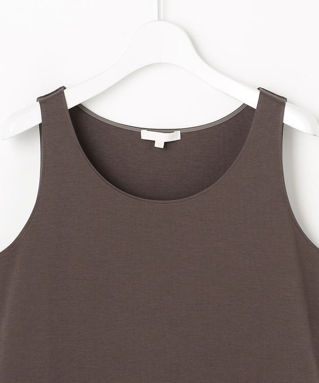 自由区 L スーピマスムーススリム タンクトップ ブラウン