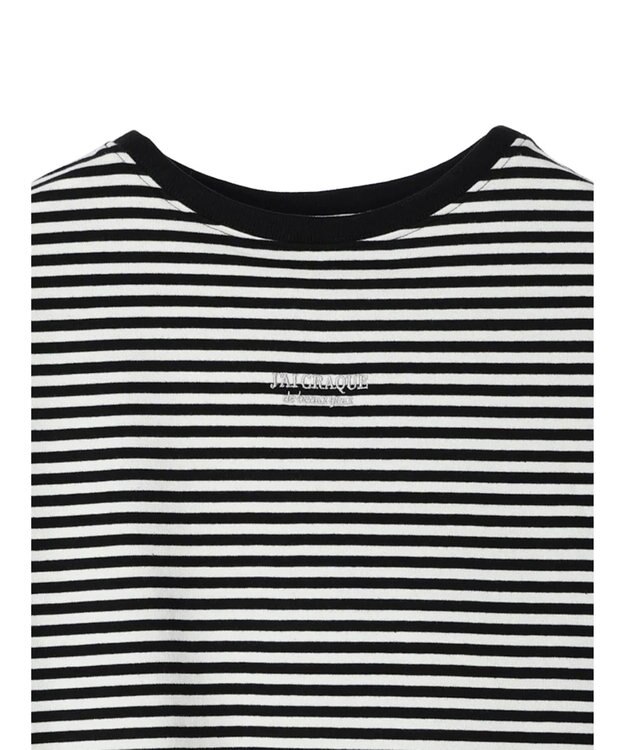 AMERICAN HOLIC 刺繍ロゴミニ裏毛ボートネックチュニック Border