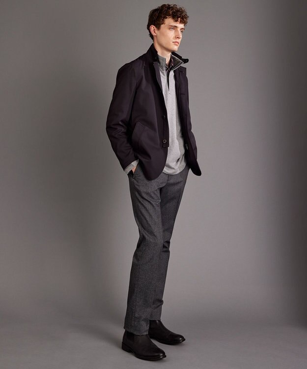 JOSEPH ABBOUD 【オーガニックコットン】ビンテージインレー　ハイネックプルオーバー ライトグレー系