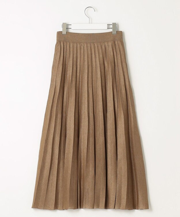 自由区 【セットアップ対応・洗える】ヴィスコースシアーニット スカート ブラウン系