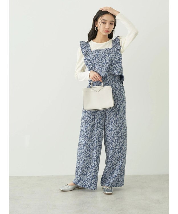 earth music&ecology 隠れウサギ柄ビスチェ Navy