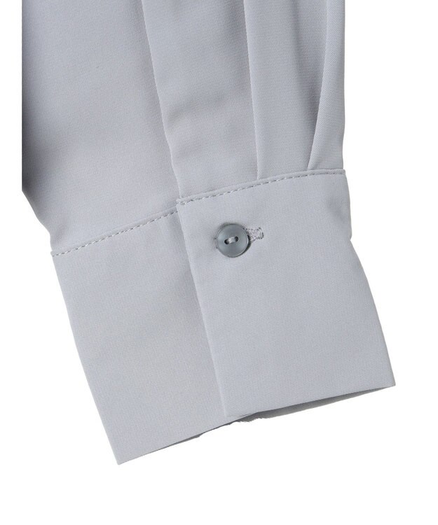 earth music&ecology ノーカラーフロントタックブラウス Light Gray