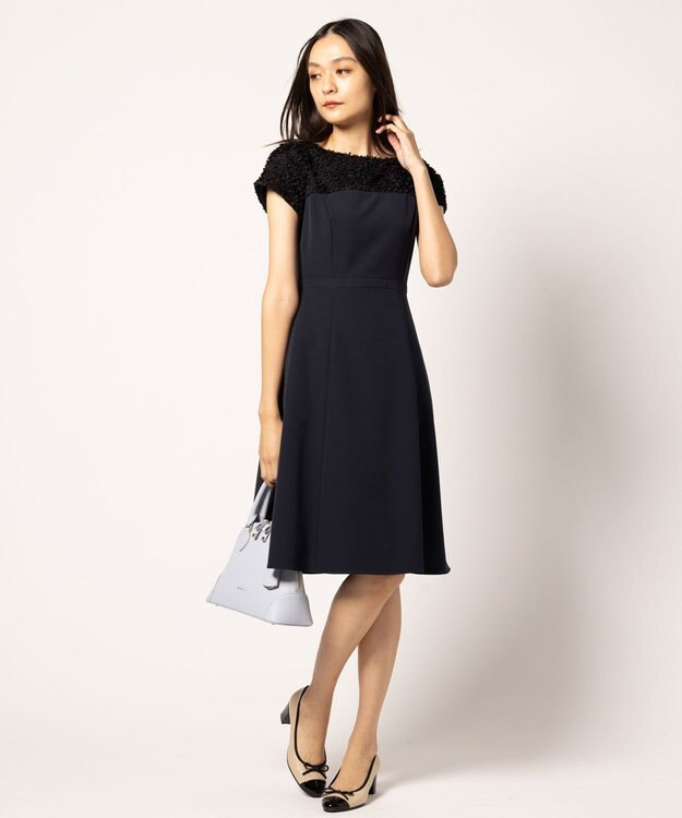 TOCCA 【00サイズあり・洗える】FLY FRERRY ドレス ネイビー×ブラック