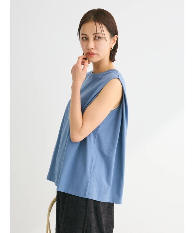 Green Parks ・ＳＵＧＡＲＳＰＯＯＮ【ＣＯＯＬ】タックノースリーブＴＥＥ Blue