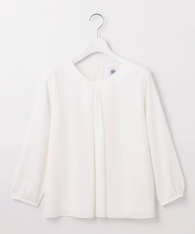 J.PRESS LADIES ストレッチジョーゼット Vネック カットソー ホワイト系