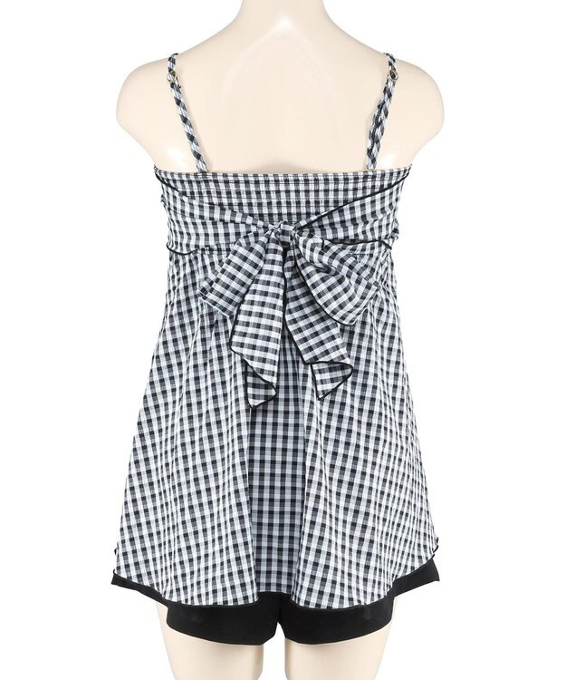 San-ai Resort（三愛水着楽園） 【WEB限定】ペプラムチェック3点セット【Beach Queen（ビーチクイーン）】 ブラック