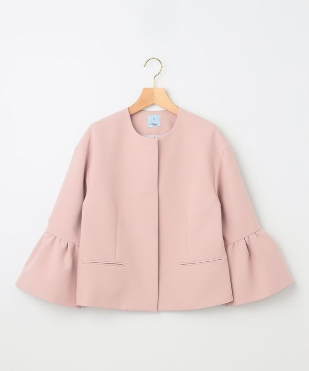 組曲 S 【KUMIKYOKU NAVY】コンフォータブルドレープ フレアスリーブジャケット シャンパンピンク系