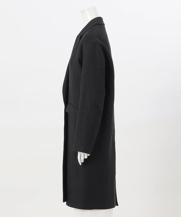 23区 【エステータ】シルクリネン チェスターコート ブラック系