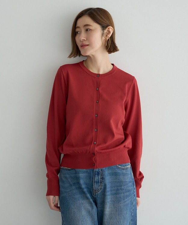 YECCA VECCA 【UVカット】クルーネックカーディガン Red