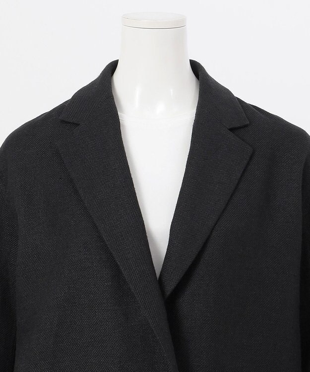 23区 【エステータ】シルクリネン チェスターコート ブラック系