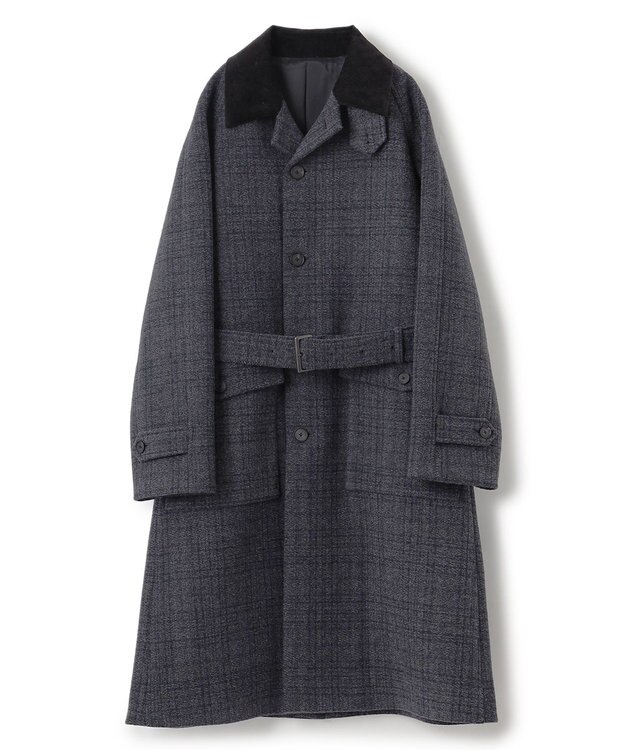 JOSEPH HOMME ニードルパンチグレンチェック　シングルブレストトレンチコート ネイビー系3