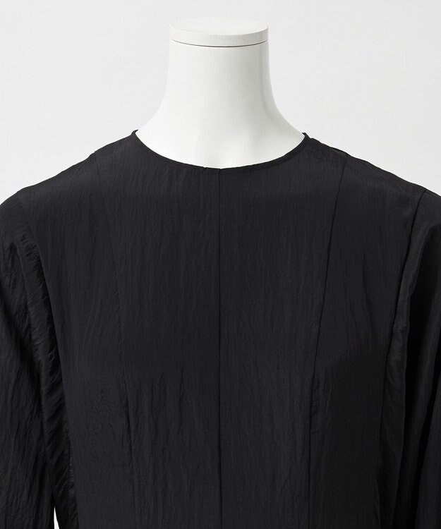 23区 【GOLD LABEL】シルクワッシャー 長袖ワンピース ブラック系