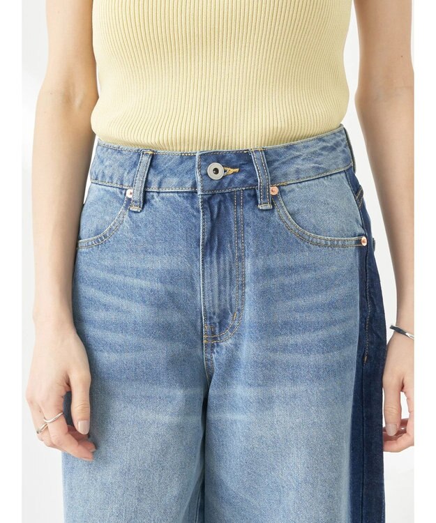 earth music&ecology サイドラインデニムパンツ Medium Indigo