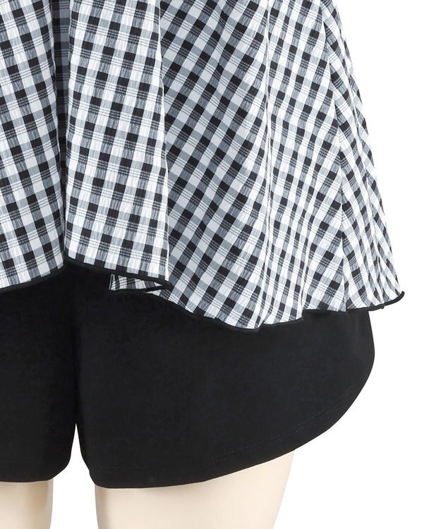 San-ai Resort（三愛水着楽園） 【WEB限定】ペプラムチェック3点セット【Beach Queen（ビーチクイーン）】 ブラック