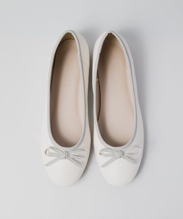 BONTRE 【PRECIEUX JOUET/プレシュウジュエ】ラウンドトゥバレエシューズ ホワイト