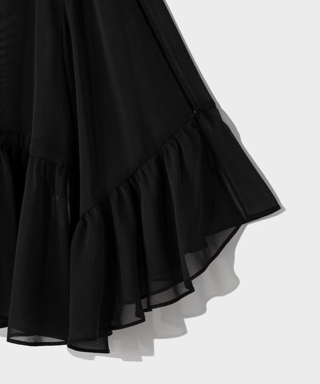 GRACE CONTINENTAL シフォンフリルポンチョ ブラック