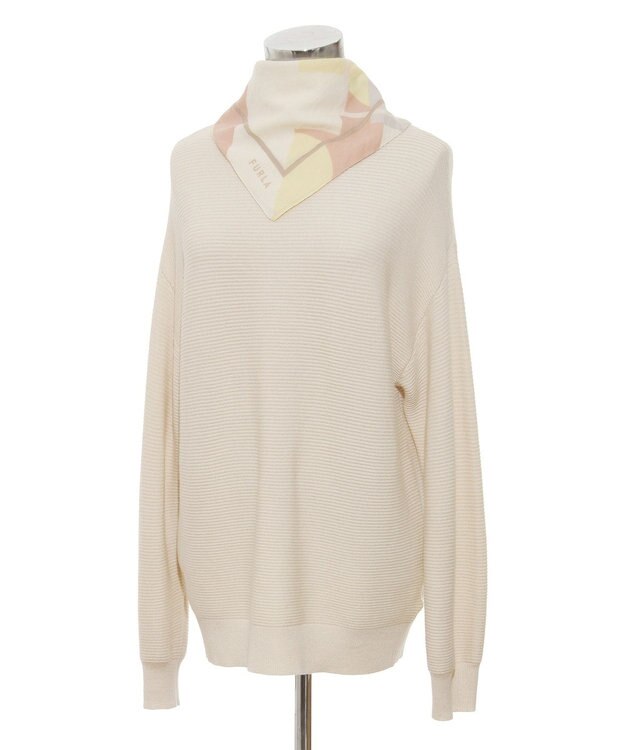 MOONBAT フルラ (FURLA) コットンプチスカーフ 50cm×50cm ライトイエロー