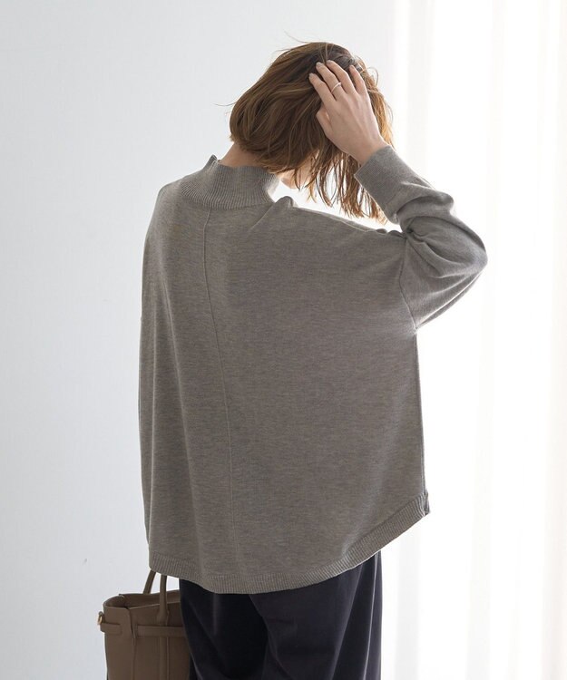 YECCA VECCA 裾ラメMIXラウンドヘムニット Gray Beige