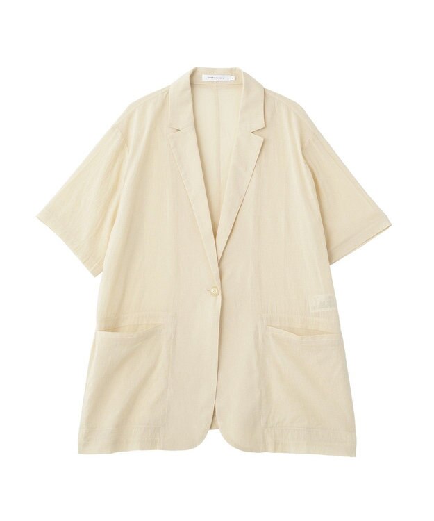 AMERICAN HOLIC 【接触冷感】シアーテーラード半袖ジャケット Ivory