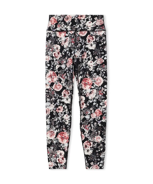 Chacott Chacott BALANCE ホリデーローズレギンス ブラックプリント