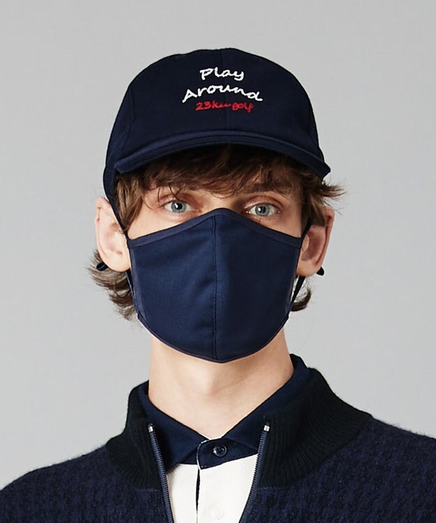 23区GOLF お肌へのやさしさとスタイリッシュさを両立【UNISEX】【保湿/日本製】マスク ネイビー系