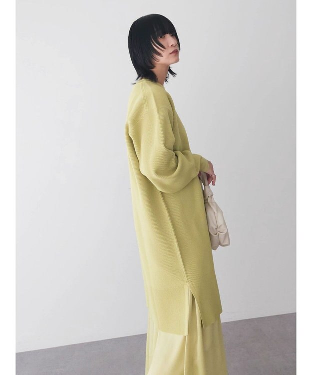 Green Parks ＳＥＴ２点　ニットチュニック＋キャミワンピース Lime Green
