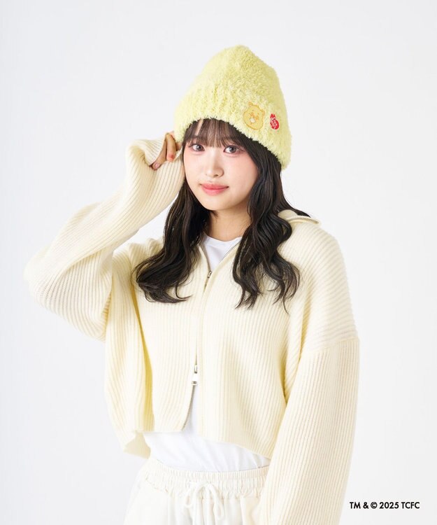 MOONBAT Care Bears(ケアベア) ボリュームへアリービーニー ニット帽 帽子 手洗い可能 ライトイエロー