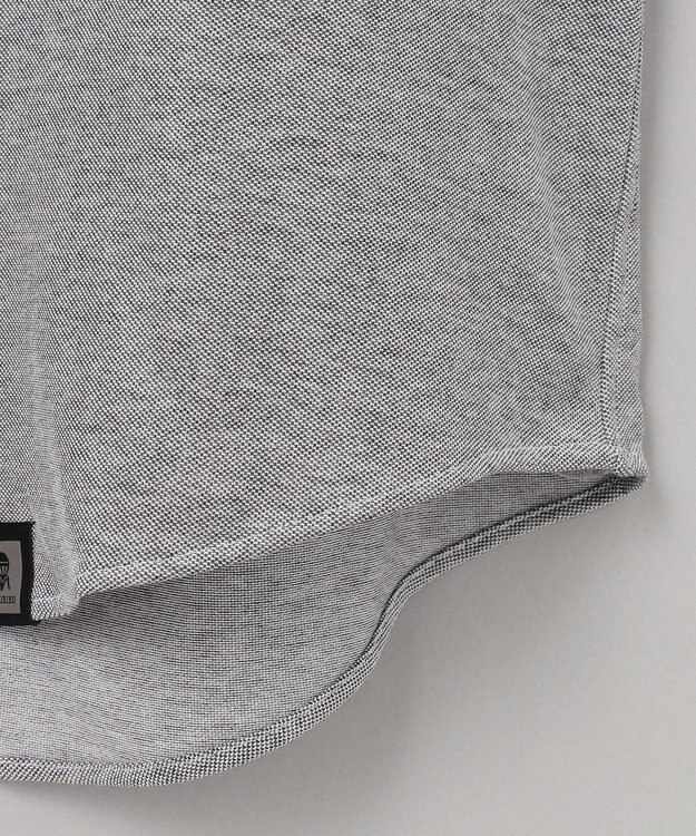 GOTAIRIKU 【吸汗速乾】クールマックス鹿の子 半袖ビズシャツ_ボタンダウン ライトグレー系