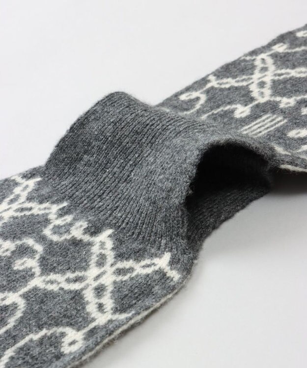 AURORA 【 LANVIN COLLECTION（ランバン コレクション） 】カシミヤ100%ニットキャンディーマフラー(WASH) ミディアムグレー