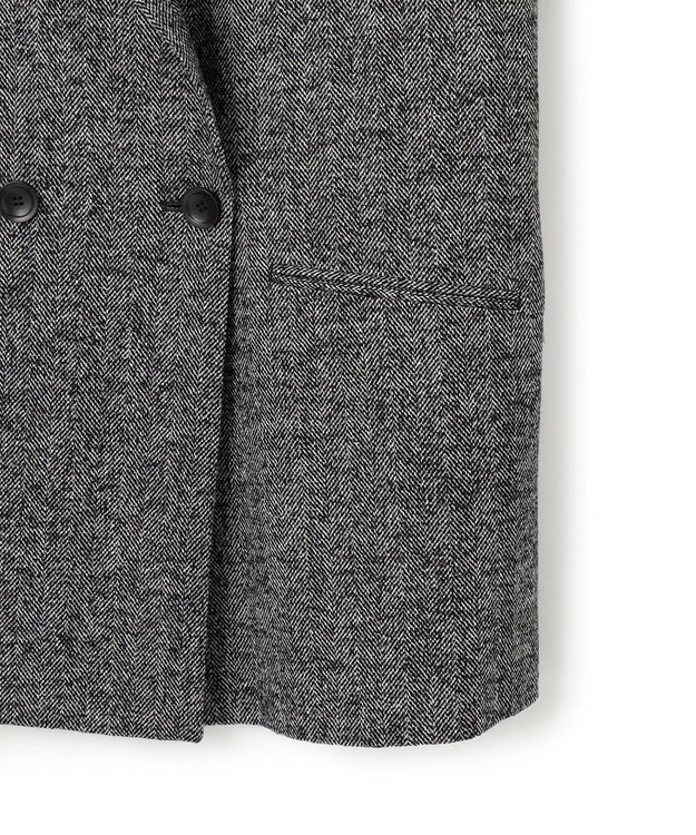 23区 ヘリンボーンループツイード ジャケット ブラック系