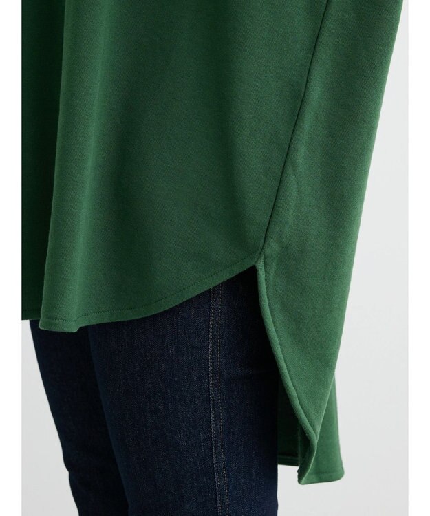 Green Parks ミニ裏毛バックカシュクール半袖チュニック Green