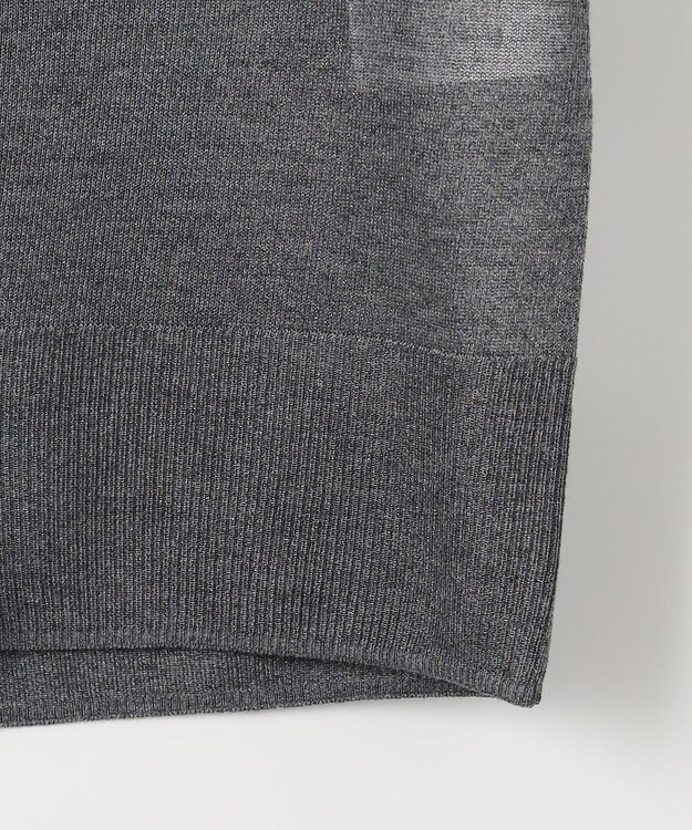 自由区 L 【洗える】ブライトシアー カーディガン チャコール