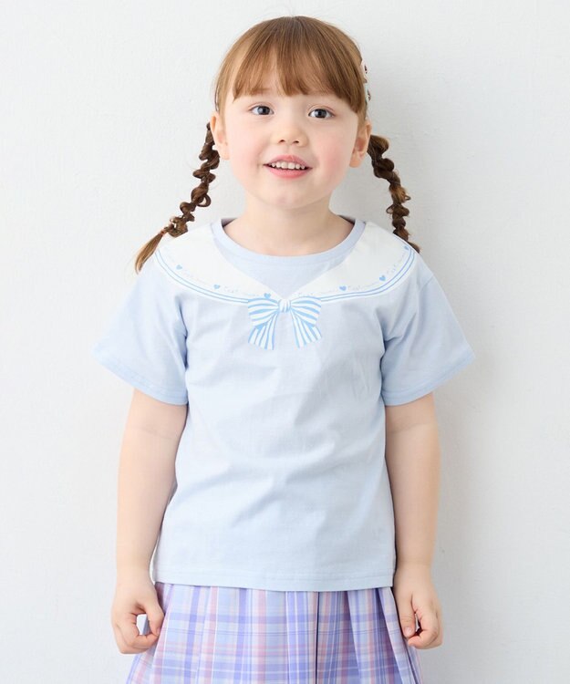 ANY KIDS 【一部店舗/WEB限定】【綿100%】プリント 半袖Tシャツ サックスブルー×セーラー