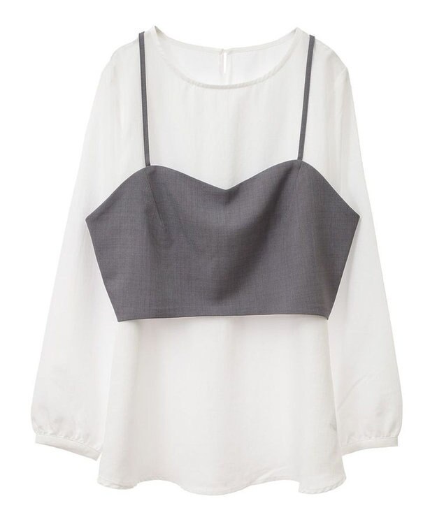 Green Parks ＳＥＴ２点　ビスチェ＋チュニック Gray Mixture