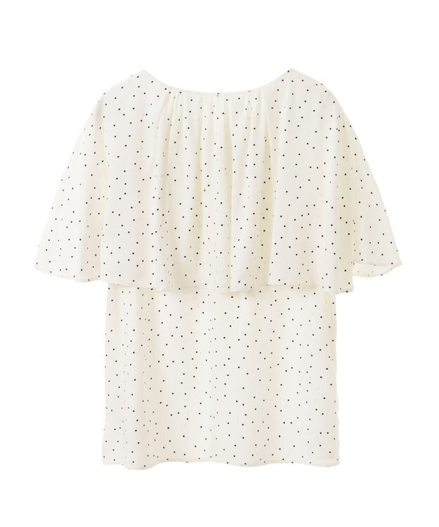 earth music&ecology ケープカラーブラウス Dot
