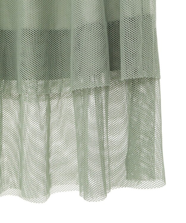 Green Parks メッシュティアードスカート Mint