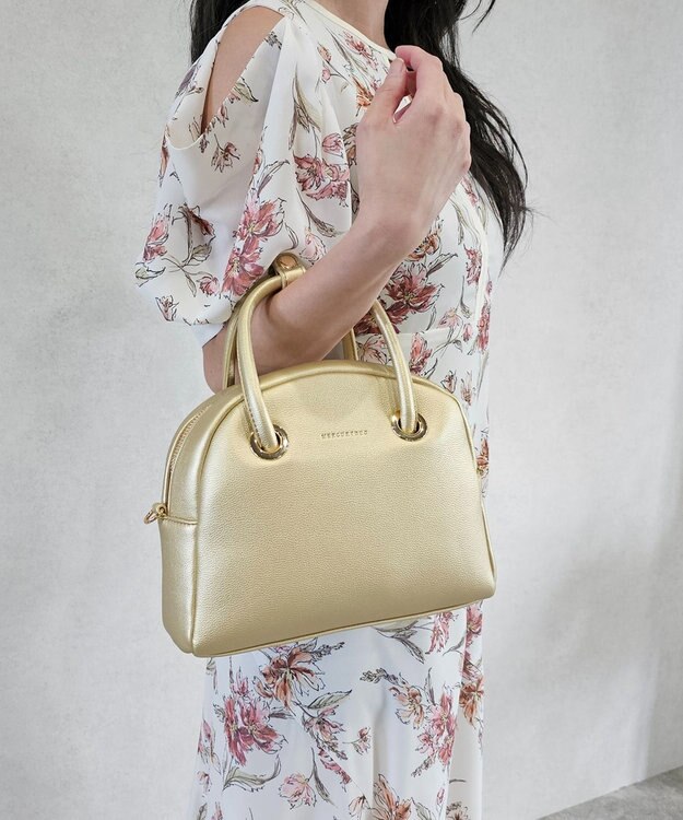 style code 【MERCURYDUO/マーキュリーデュオ】メタルアイレット　ミニボストン ゴールド