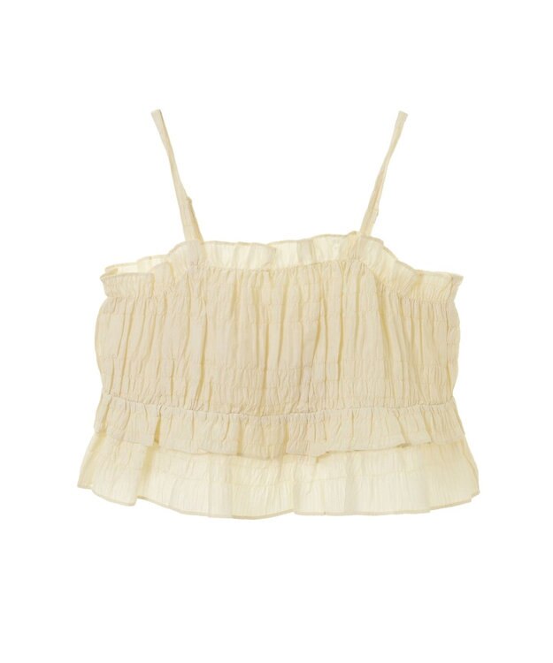 Green Parks シャーリングキャミビスチェ Ecru