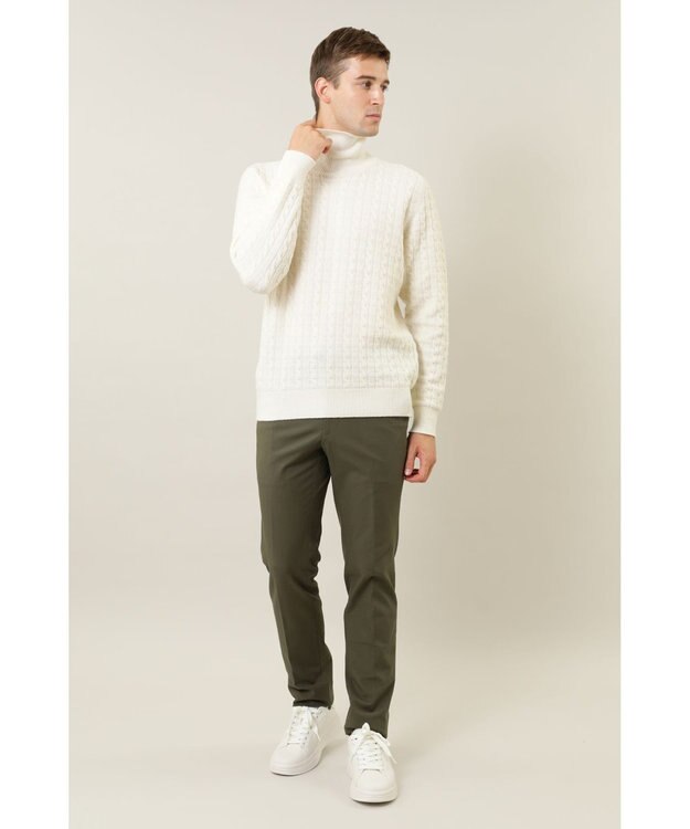 DAKS ストレッチツイルパンツ カーキ