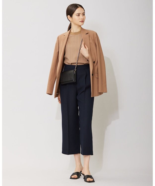 ICB 【洗える】 ランダムストライプリップル プルオーバー レディッシュブラウン系