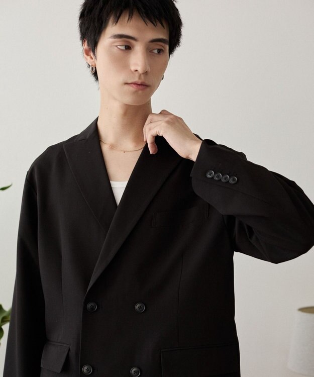 WEGO TRダブルブレストテーラードジャケット ブラック
