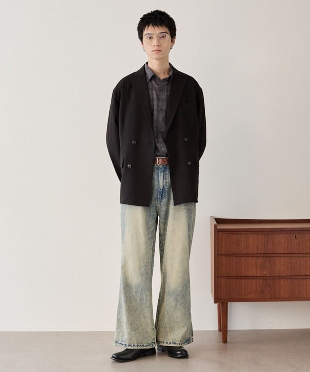 WEGO TRダブルブレストテーラードジャケット ブラック