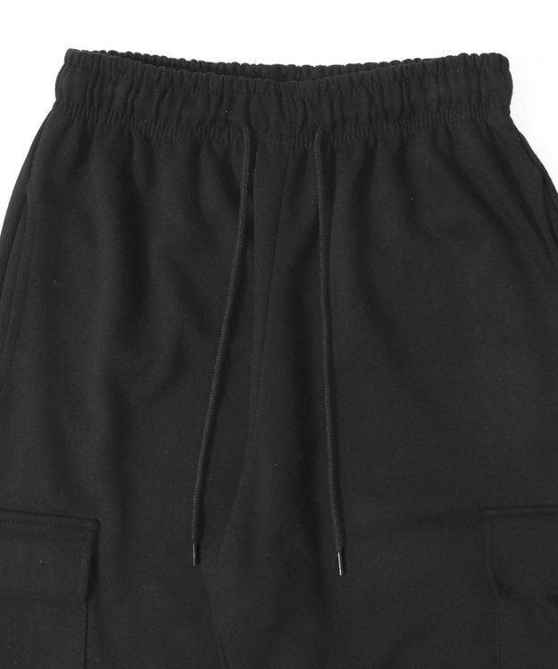 WEGO 【ウエストゴム】スウェットカーゴパンツ ブラック