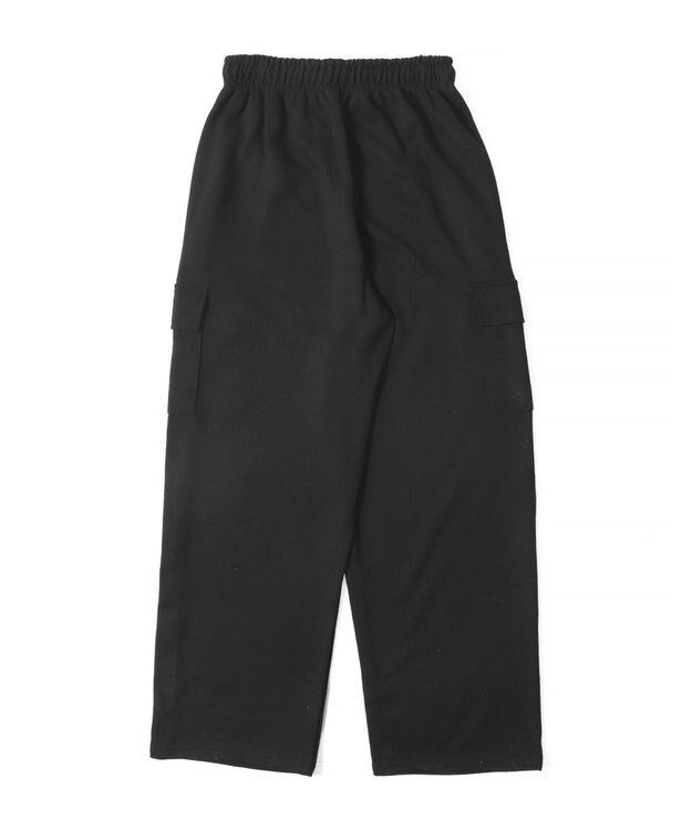 WEGO 【ウエストゴム】スウェットカーゴパンツ ブラック