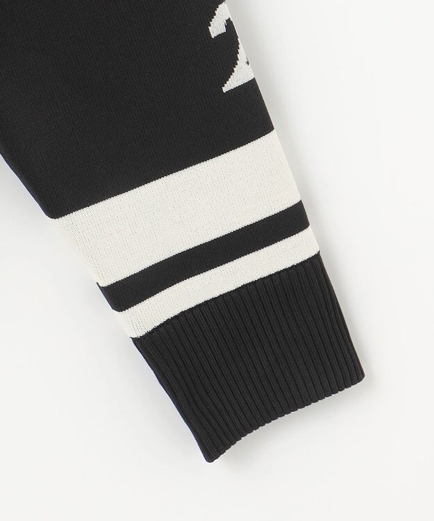 23区GOLF 【MEN】【ウォッシャブル】グラフィックダブルジャガードニット ブラック系