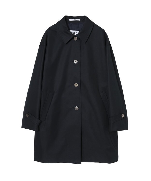 DAKS コットンシャンブレー ギャバジン オフショルダーコート ネイビー