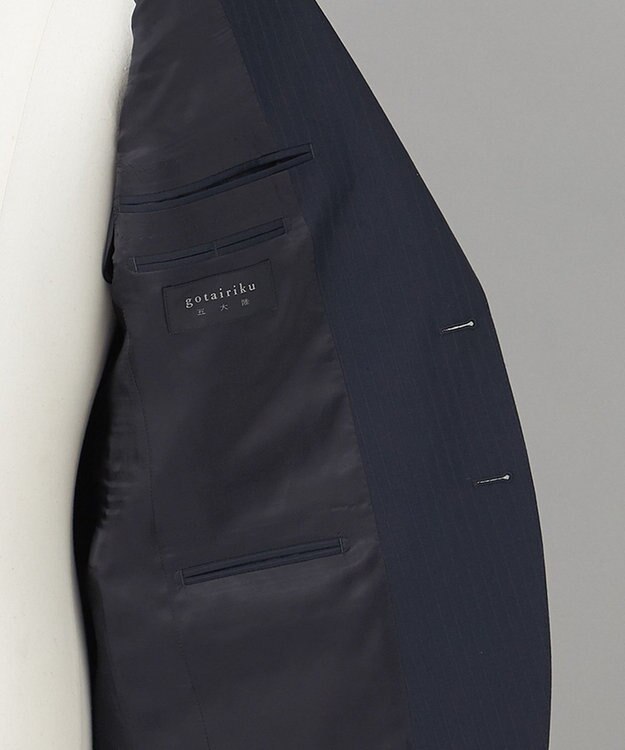GOTAIRIKU 【オールシーズン対応】WOOL×POLYESTER ライトウェイト スーツ（ネイビーストライプ） ネイビー系1