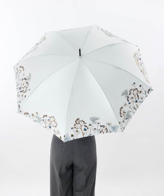 AURORA 【 JILL STUART（ジル スチュアート）】ボタニカルプリント雨傘(長傘) ペールブルー