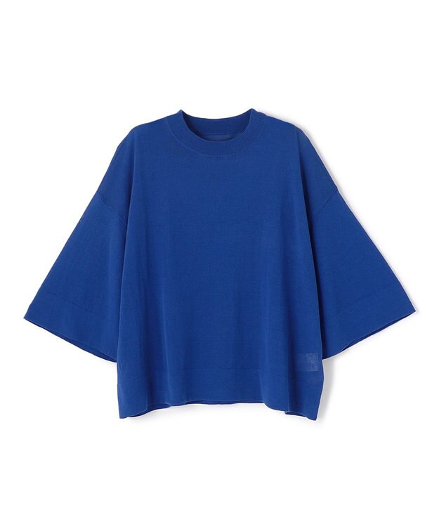 UNFILO L フロスティコットン クロップド プルオーバー ブルー